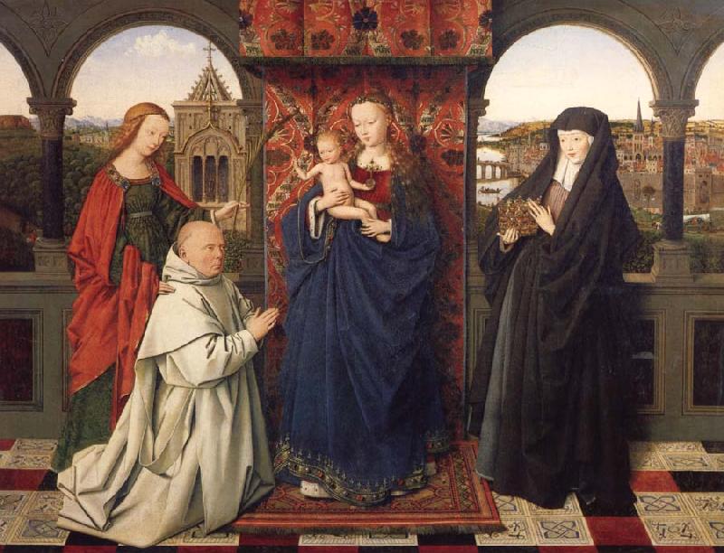 Jan Van Eyck Virgin and child,with saints and donor oil painting image